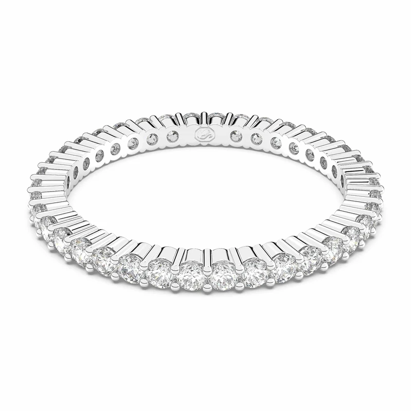 Swarovski Matrix Vittore ring, Round cut, White, Silver-tone finish