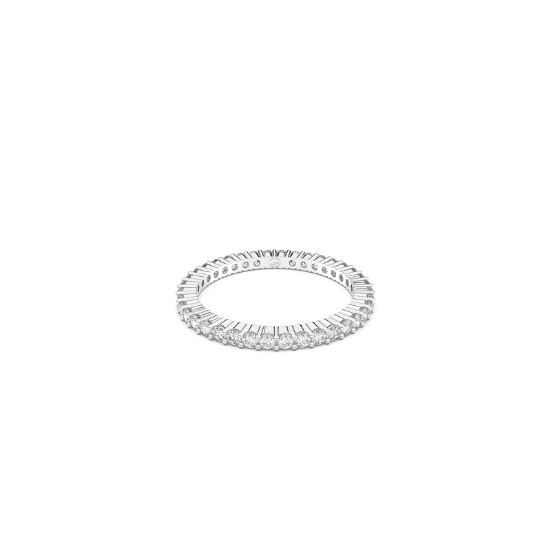 Swarovski Matrix Vittore ring, Round cut, White, Silver-tone finish