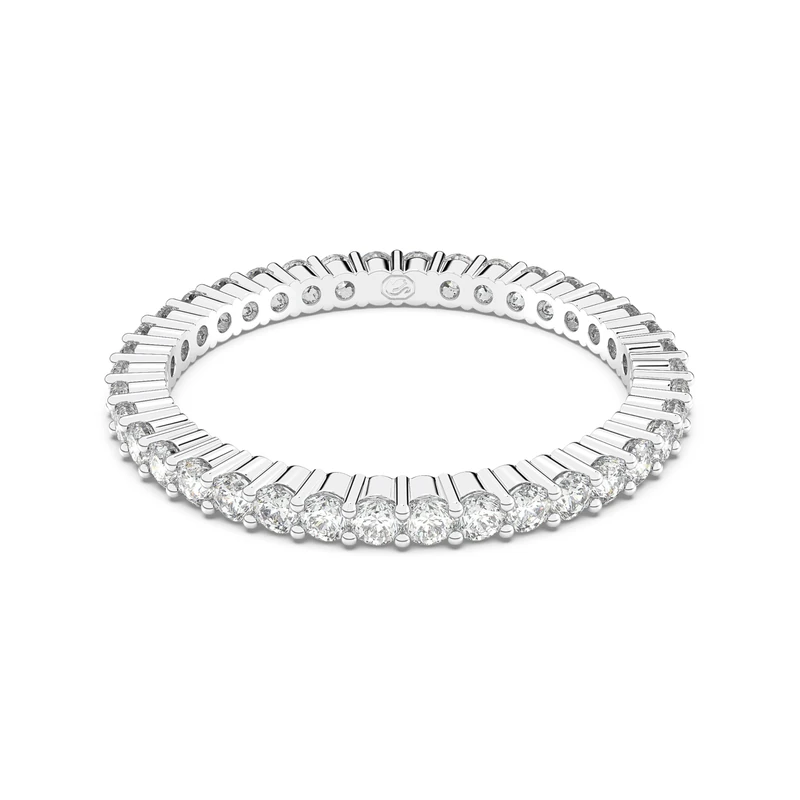 Swarovski Matrix Vittore ring, Round cut, White, Silver-tone finish