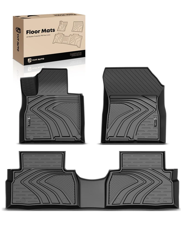 YHTAUTO Automotive Floor Mats Replacement for 2019-2023 Hyundai Santa Fe(No Hybrid) All Weather Car Mats Custom Fit TPE Liners Front & Back Seat, Waterproof Anti-Slip Odorless Car Mats - Image 1