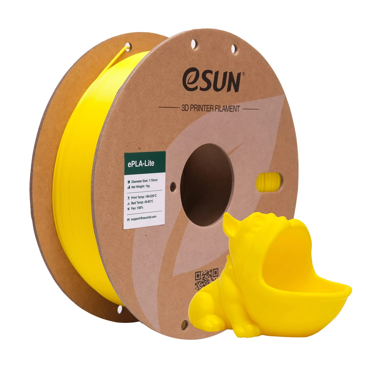 eSUN PLA Filament 1.75mm, 3D Printer Filament PLA Dimensional Accuracy +/- 0.03mm, 1KG Spool (2.2 LBS) 3D Printing Materials for Most FDM 3D Printers,Yellow