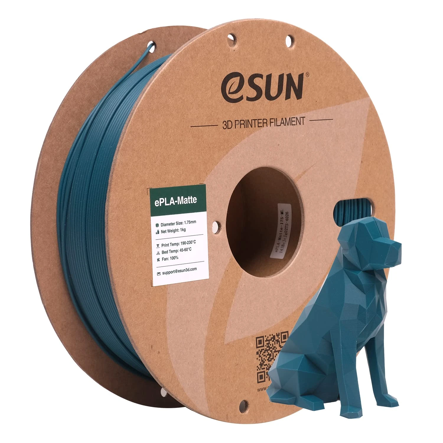 eSUN Upgraded Matte PLA Filament 1.75mm, Matte PLA 3D Printer Filament, Shine-Free Color, Frosted Texture, 1KG Spool (2.2 LBS) 3D Printing Filament for 3D Printers, Matte Morandi Green