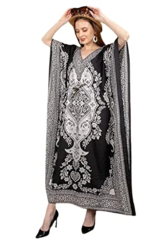 Shah Crafts. Women's Kaftan Dress Long Maxi Night Gown Kimono Caftans Dresses Top Nightdress Plus Size Tunic Kaftans Swimsuit Cover Up Loungewear