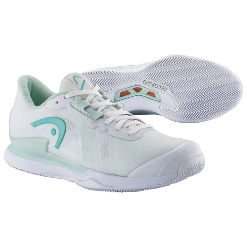 HEAD Sprint Pro 3.5 Clay Women, Women’s Sprint Pro 3.5 Clay Women, Blanche/Aqua, 40 -
