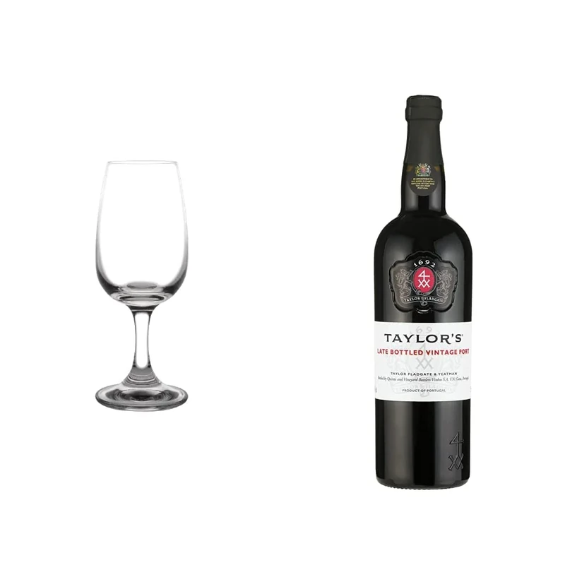 Olympia Bar Collection Port Or Sherry Glass 120ml 140X55mm Crystal Tumblers 6pc & Taylors Late Bottled Vintage Port | 75 cl - Image 1