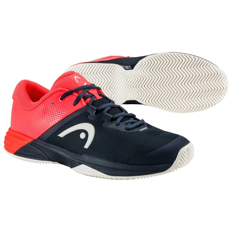 HEAD Men's Revolt Evo 2.0 Clay Tennis Shoe, Blueberry Coral, 44.5 EU