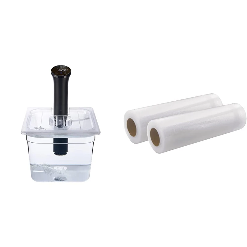 Sous Vide Tools 11.6 Litre Polycarbonate Container - Custom Cut Lid to Suit the Anova Nano Sous Vide Cooker - Clear Cooking Vessel - BPA Free, Non-Stick, and Dishwasher Safe & Sealer Rolls - Image 1