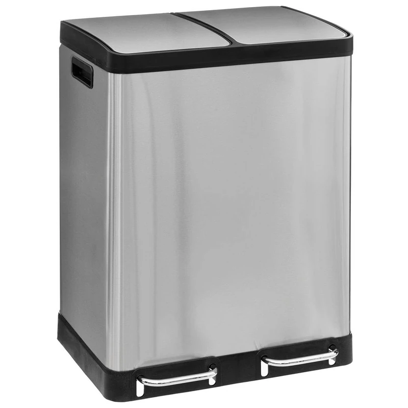 5five - Pedal Waste Separator 2x30l Ariane Stainless Steel - Image 1