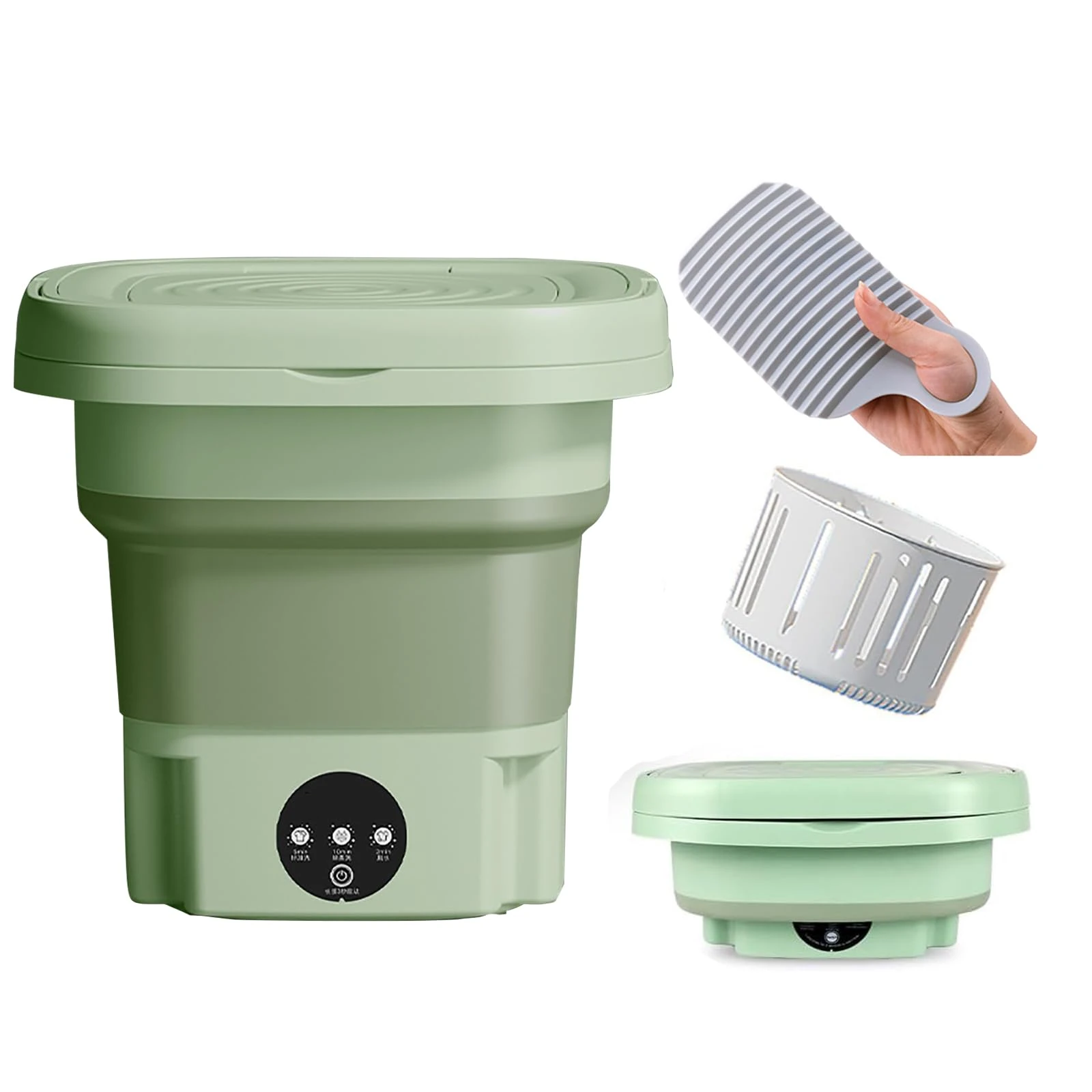 Portable Washing Machines, 8L Mini Washing Machine and Dryer,Folding Ultrasonic Underwear Washing Machine with Drain Basket, Portable Mini Washer Spin Dryer for Washing Underwear,Baby Clothes ( Color