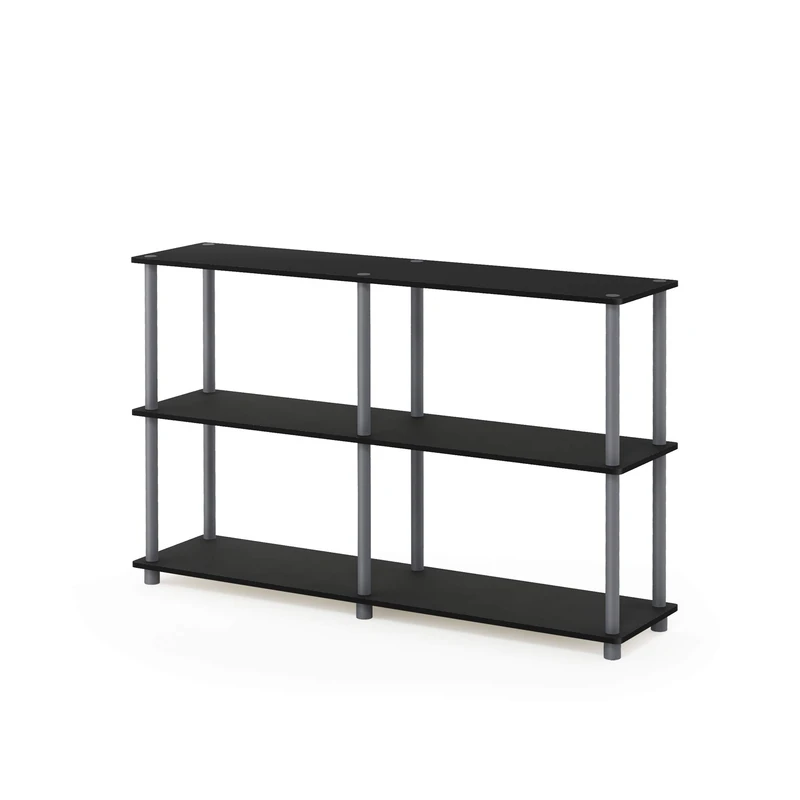 Furinno Besi 4 x 2 Industrial Multipurpose Shelf Display Rack with Metal Frame, Walnut Cove