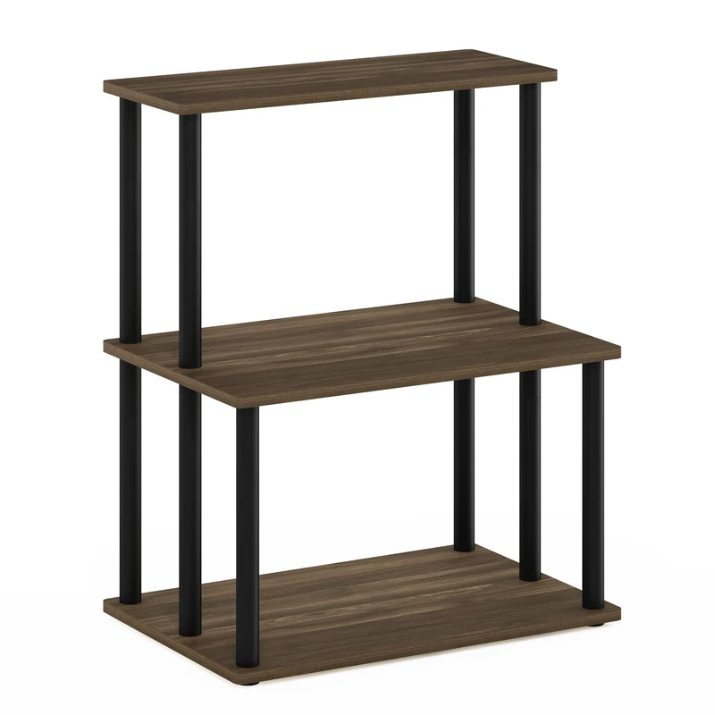 Furinno Besi 4 x 2 Industrial Multipurpose Shelf Display Rack with Metal Frame, Finn Oak