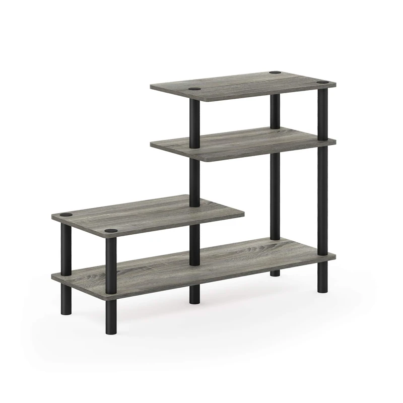 Furinno Industrial Multipurpose Shelf Display Rack with Metal Frame, Finn Oak, 3 X 2