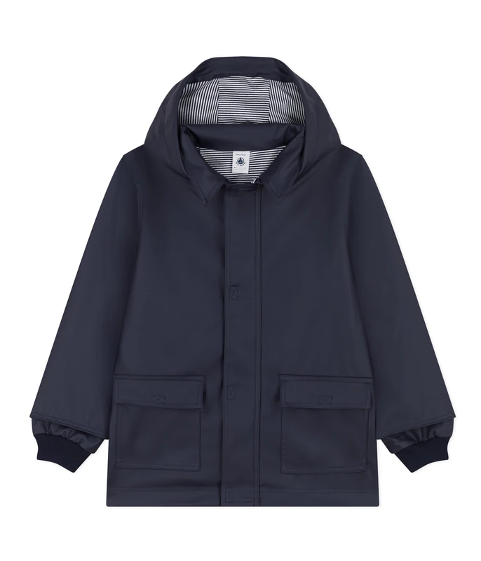 Petit Bateau Boy's Waxed Coat, Blue Smoking, 6 years