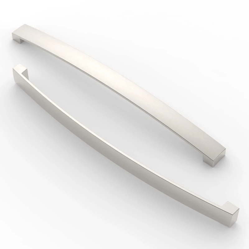 FURNIWARE 5 Pack Cabinet Handles, Hardware Drawer Pulls, Aluminum Kitchen Cabinet Door Handles Pull, Brushed Nickel-256mm(5.1 Inch) Hole Center