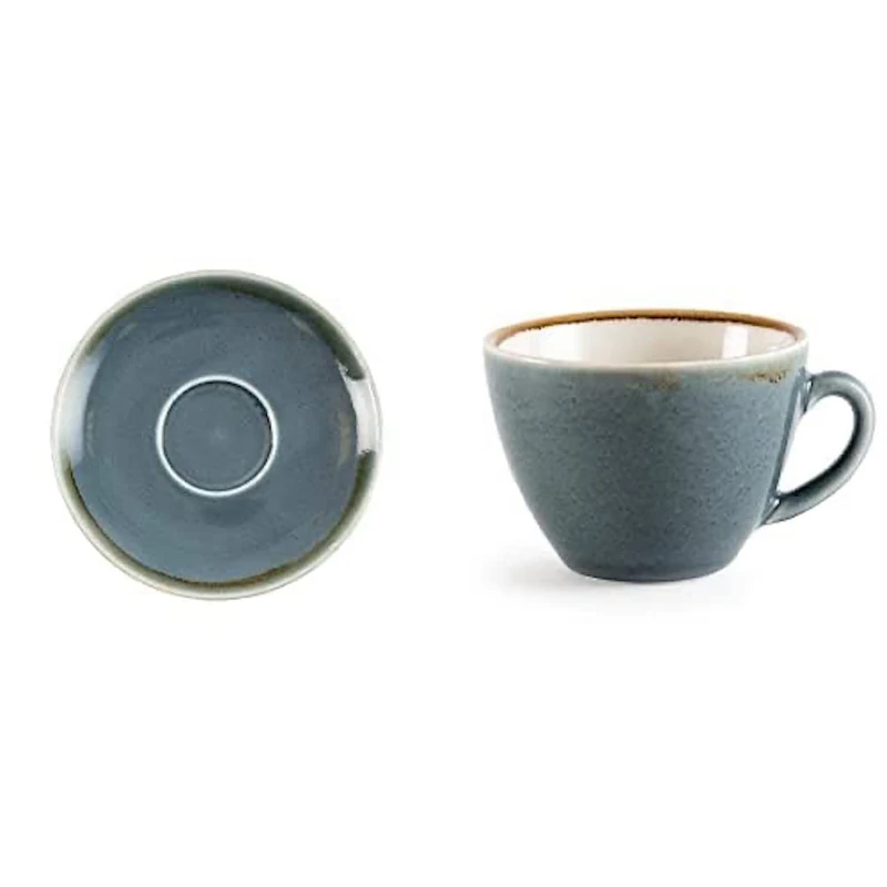 Olympia Kiln Ocean Saucer (for GP348) - 160mm 6 1/3" (Box 6) Kiln Ocean Cup - 230ml 8fl oz (Box 6)