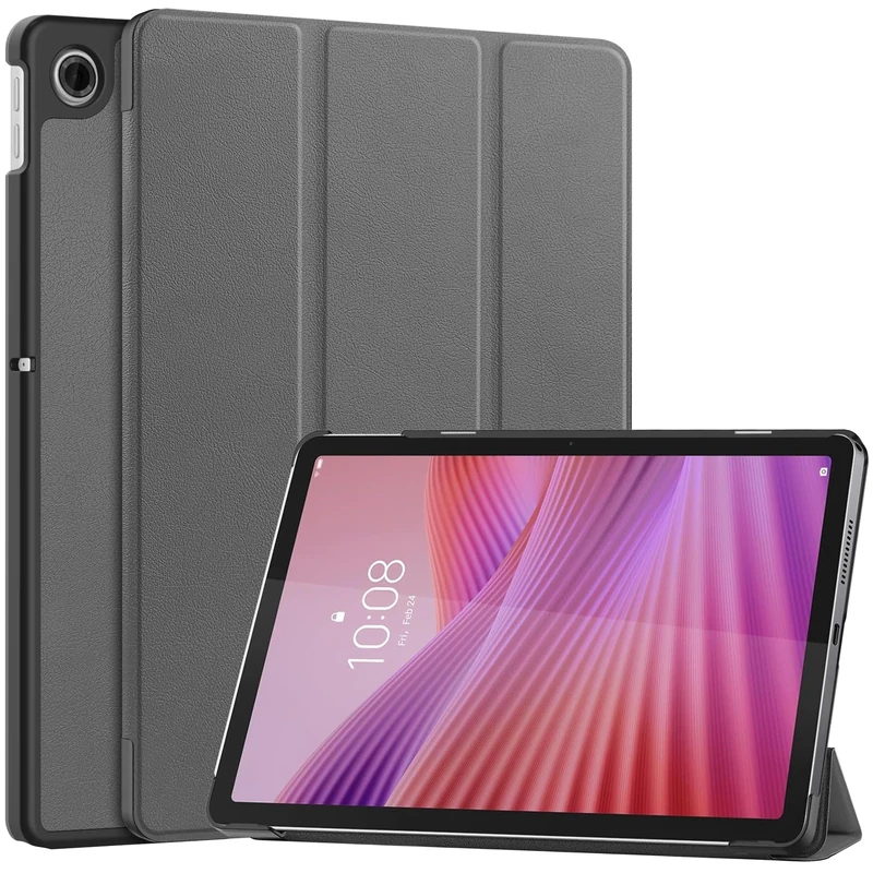 YRH for Lenovo Tab 10.1 inch 2025 (Model: TB311FU/TB311XU), PU Leather Stand Protective Hard Shell with Auto Sleep-Wake, Gray