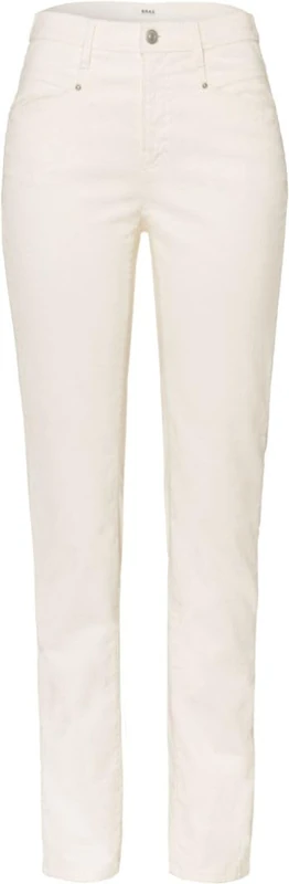 BRAX Women's Style Mary New Corduroy Trousers, Ivory, 36W x 30L