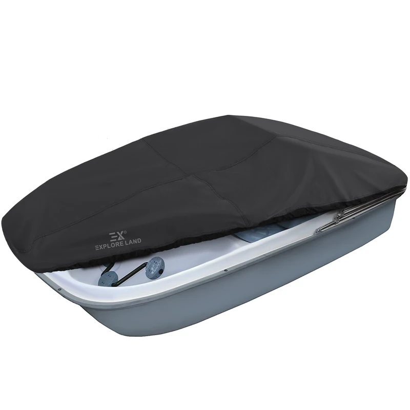 Explore Land Pedal Boat Cover - Waterproof Heavy Duty Outdoor 3 or 6 Person Paddle Boat Protector, Black