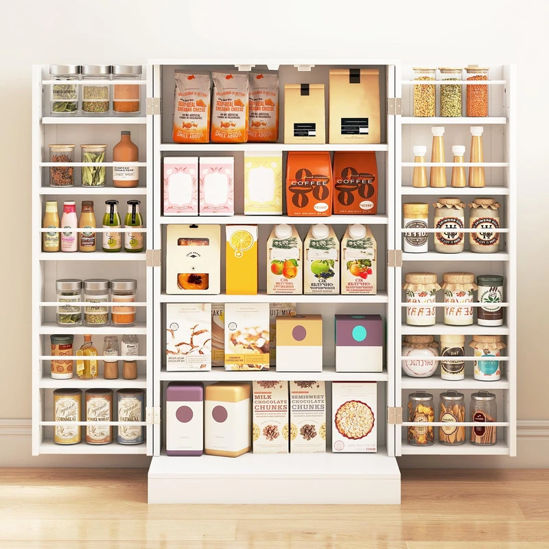 GiantexUK Kitchen Cupboard (White, 59 x 30 x 104cm)