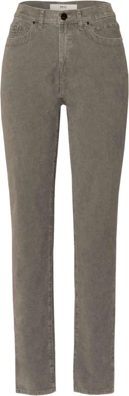 BRAX Women's Style Carola Structure Velvet Trousers, Gray, 36W x 32L