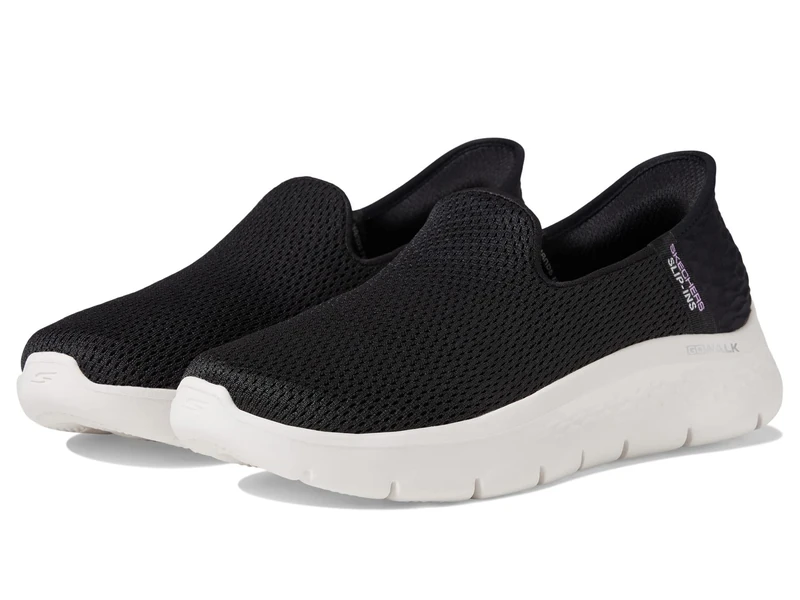 Skechers Women's Hands Free Slip-ins Go Walk Flex-Relish Sneaker, Black/White, 5.5 Wide