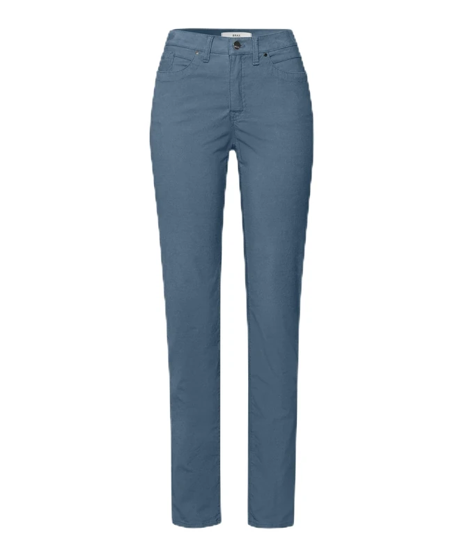 BRAX Women's Style Mary Structure Velvet Trousers, Smoke blue, 34W x 32L