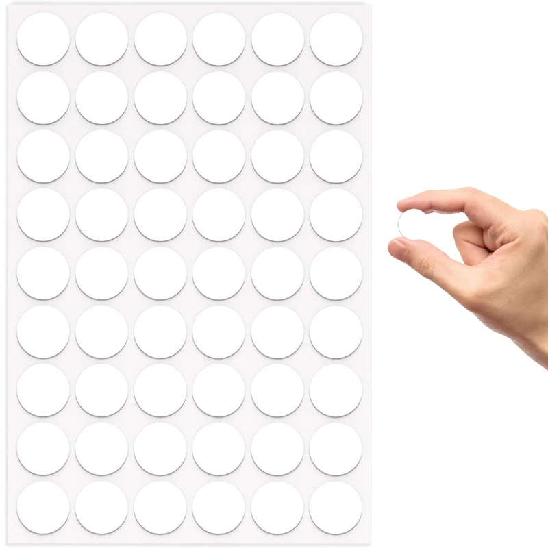 54Pcs White Self-Adhesive Screw Hole Covers Stickers,21mm Furniture ScrewCover Caps Sticker for Wood Cabinet Shelve FurnitureScrew Stickers,Cover The Ugly Screw HoleStickers(1 Sheet)