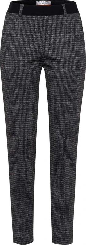Raphaela by Brax Women's Lillyth Pied De Poule Print Pants, Black/Grey, 38W x 30L