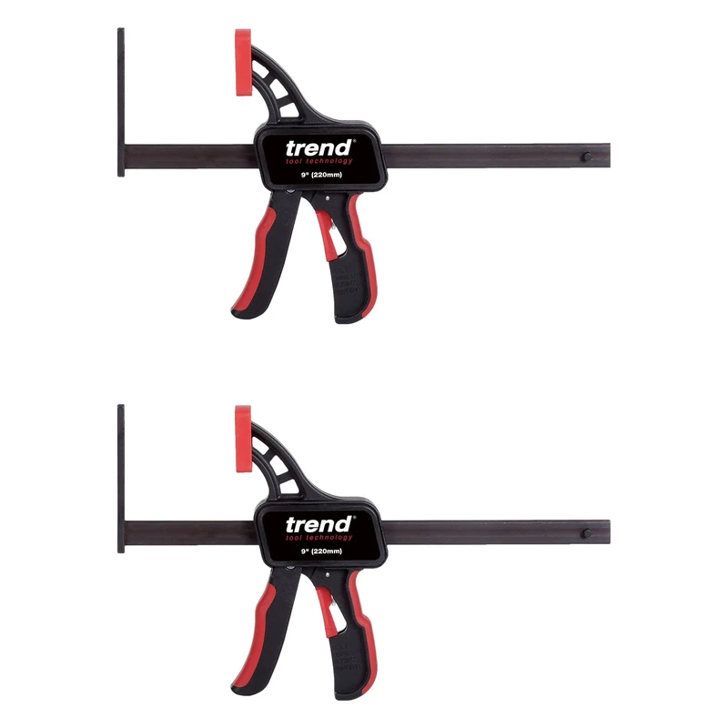 Trend 1-Pair of Universal Quick-Release Rail Clamps for Bench Mounted Pocket Hole Jigs & Saw Tracks, PH/CLAMP/QR
