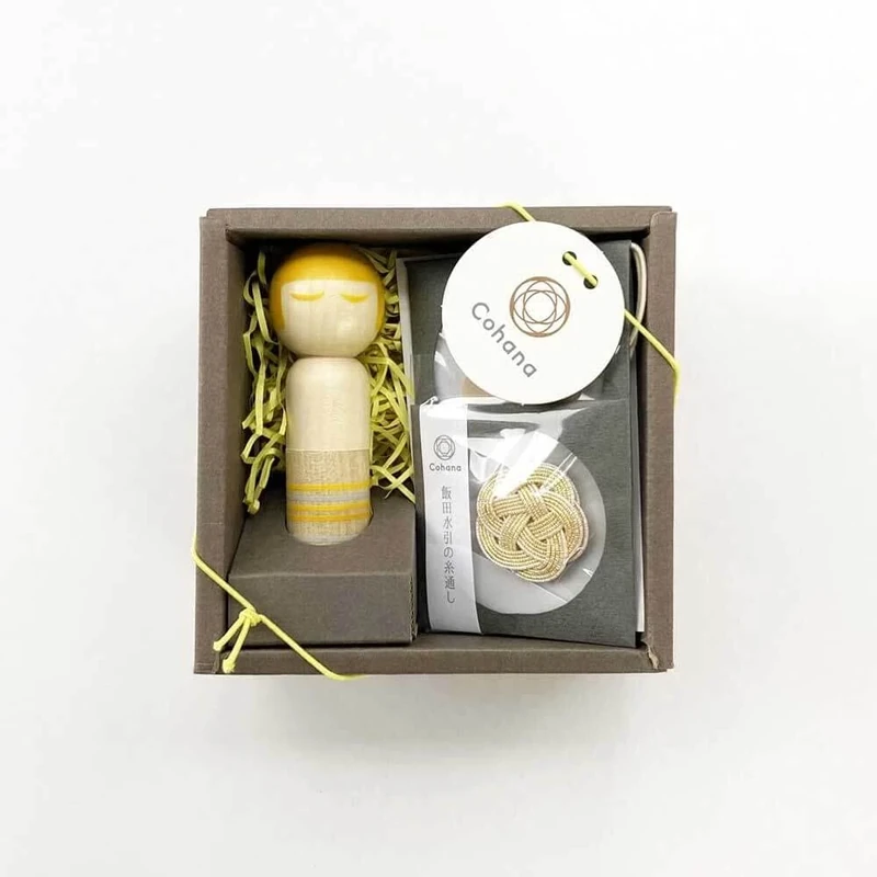 Cohana Kokeshi Doll Pincushion Set Yellow – 1pc