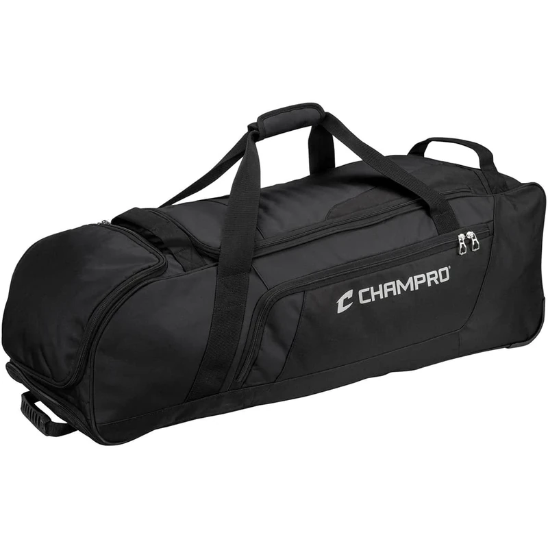 Champro Boss Wheeled Catcher's Roller Bag, Black