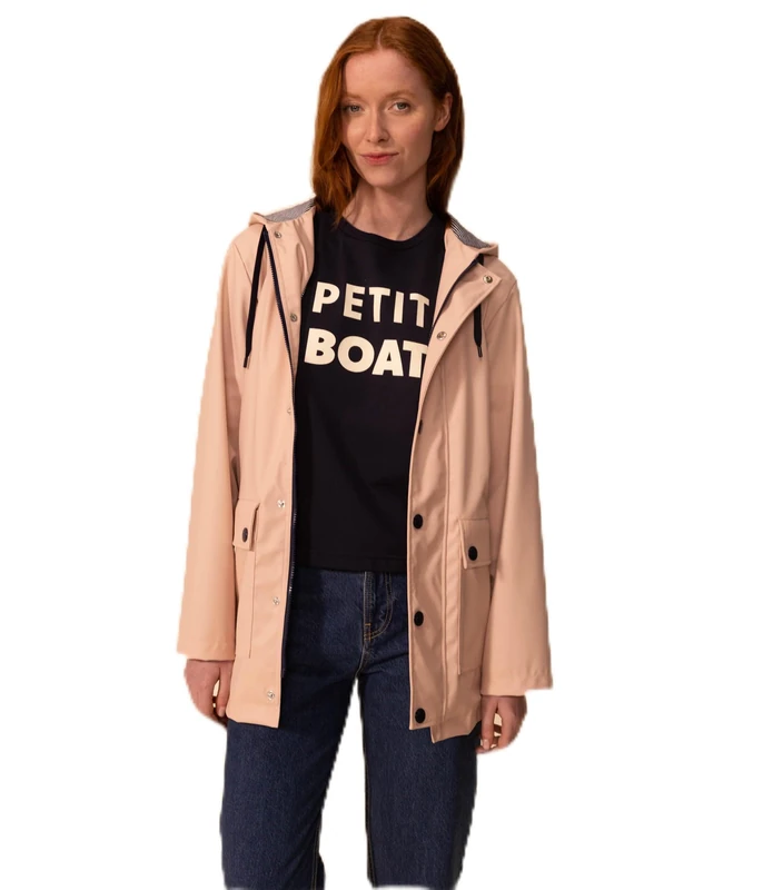 Petit Bateau Women’s Waxed Coat, Pink Saline, XXS