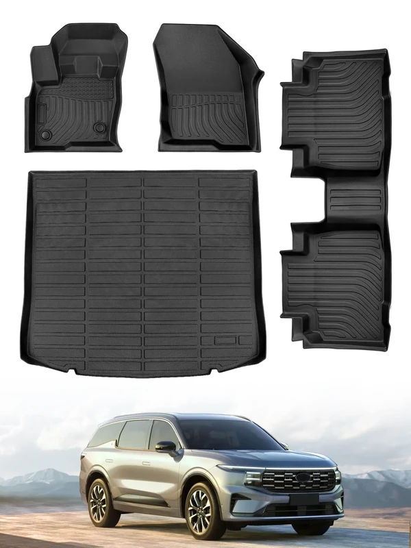 DrCarNow® for Ford Edge Floor Mats Trunk Mat 2024 2023 2022 2021 2020 2019 2018 2017 2016 2015, for Ford Edge ST Floor Mats 2024 2015-2023, Custom Fit All-Weather Mats for Edge Accessories 2015-2024