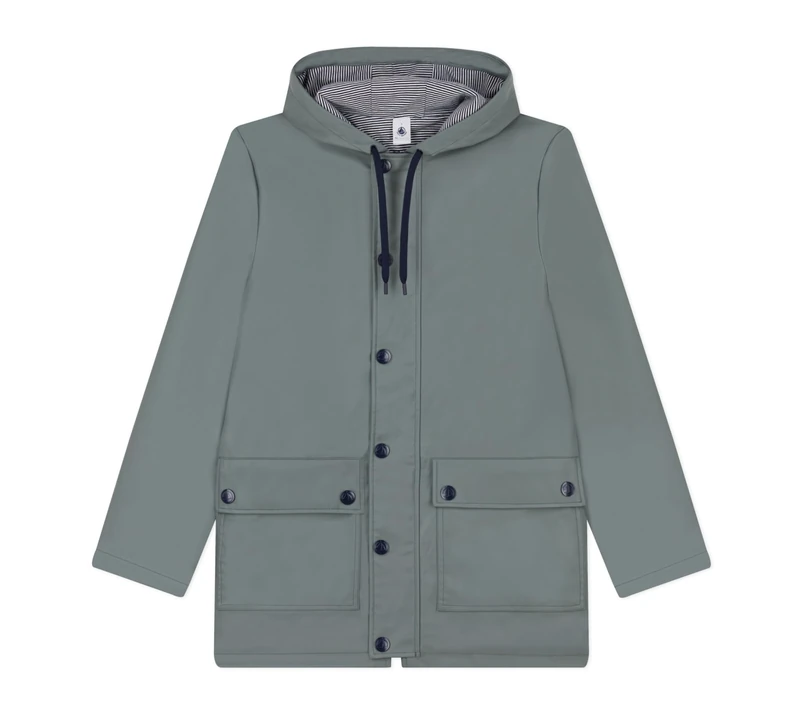Petit Bateau Women’s Waxed Coat, Green Thuya, XXS