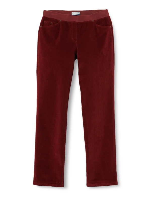 Raphaela by Brax Women's Pamina Soft Corduroy Pants, Cranberry, 34W x 30L