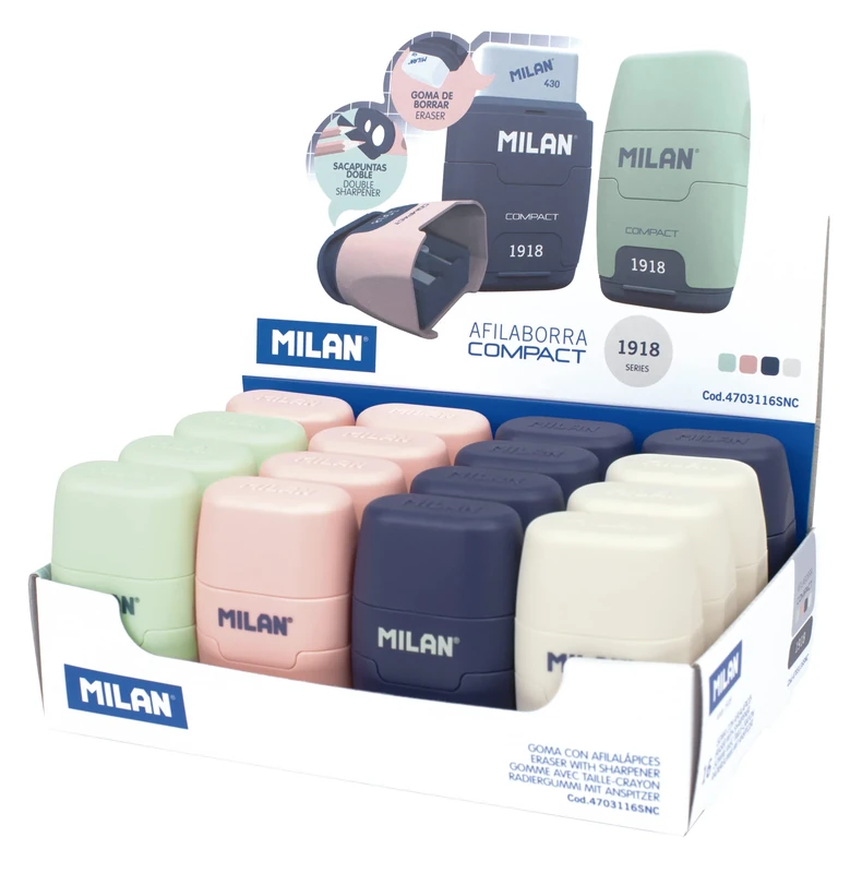 MILAN 1918 Series Compact 16 Display Box, Blue,Green,Navy,Pink,White