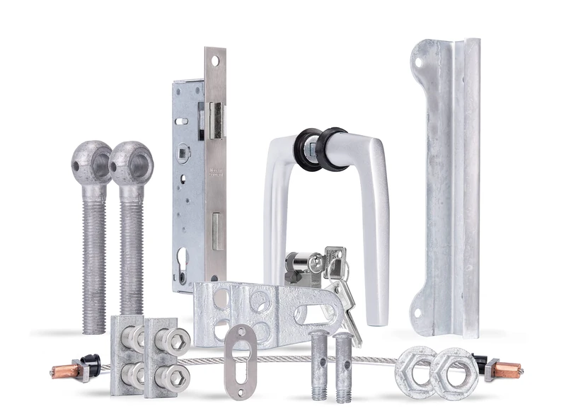 Alberts 652784 Accessory Set Flexo Plus | for Single Gates | Steel raw, hot-dip galvanised - Image 1