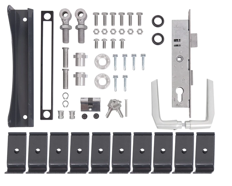 Alberts 678159 Accessory Set Flexo | for Single Door | 1400 to 2000 mm Height | Steel raw, galvanised Anthracite Plastic Coated RAL 7016