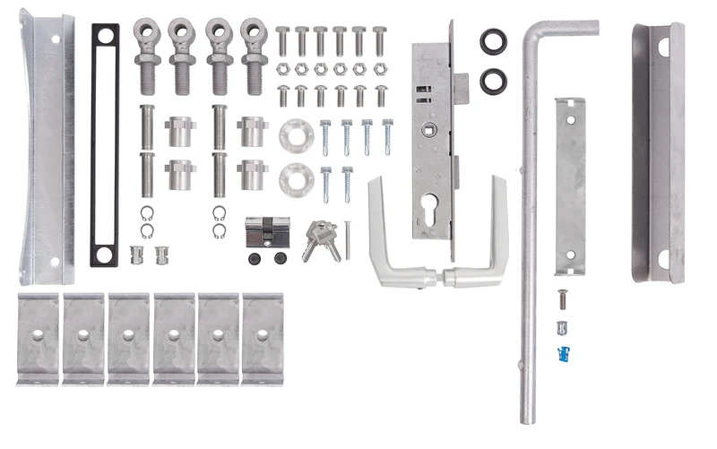 Alberts 678166 Accessory Set Flexo | for Double gate | up to 1200 mm Height | Steel raw, hot-dip galvanised - Image 1