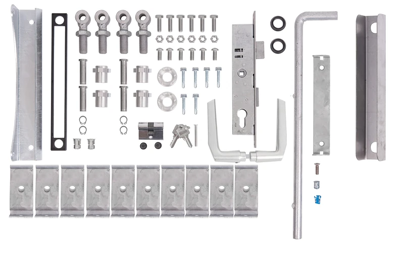 Alberts 678197 Accessory Set Flexo | for Double gate | 1400 to 2000 mm Height | Steel raw, hot-dip galvanised