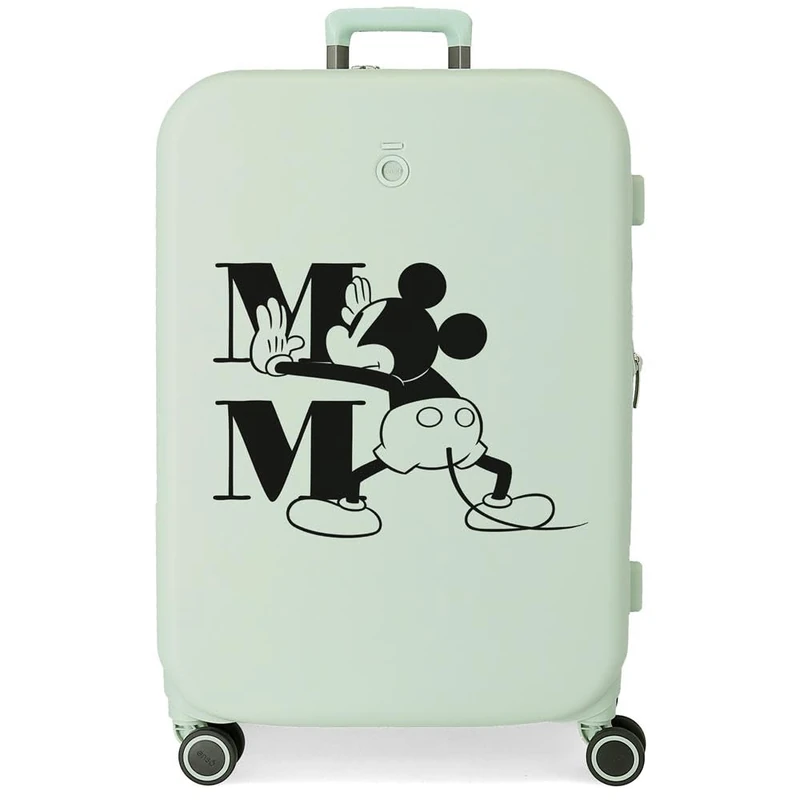 Disney Mickey Happiness Medium Suitcase Green 48x70x28 cms Rigid ABS Integrated TSA closure 79L 4.32 kgs 4 Double wheels