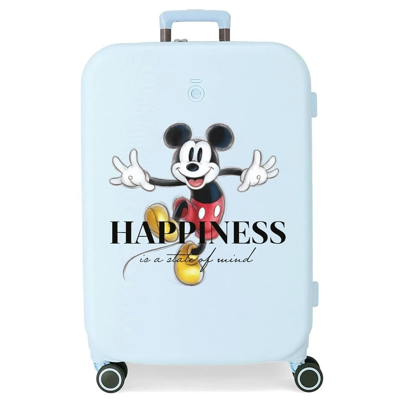 Disney Mickey Happiness Medium suitcase Blue 48x70x28 cm Rigid ABS Integrated TSA closure 79L 4.32 kg 4 Double wheels