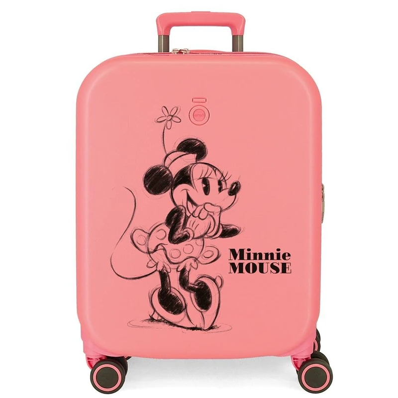 Disney Minnie Happiness Pink Cabin Suitcase 40x55x20 cms Rigid ABS Integrated TSA Closure 37L 2.74 kgs 4 Double Wheels Expandable Hand Luggage