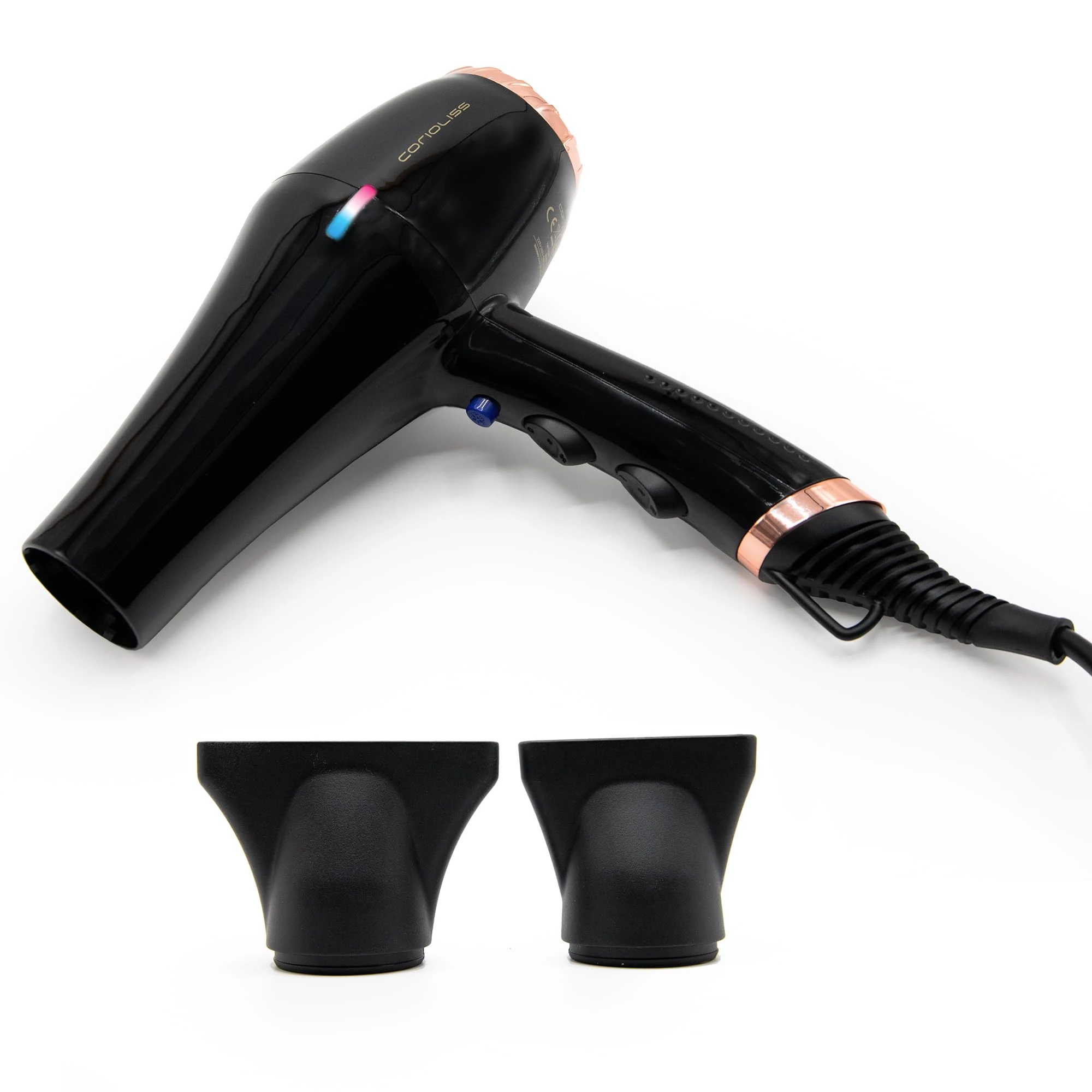 CORIOLISS Flow | Professional Hair Dryer for Women | Removable Washable Filter | Temperature and Speed Control (Flow+ Black Copper)