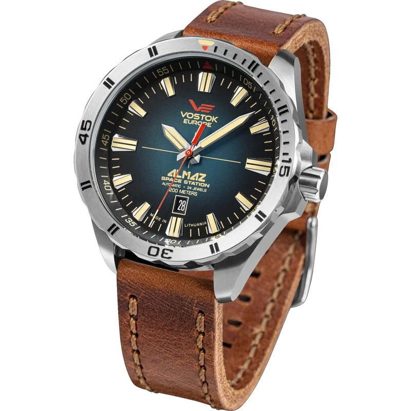 Vostok Europe Almaz NH35-320A678 Men's Automatic Watch Brown/Blue Straps
