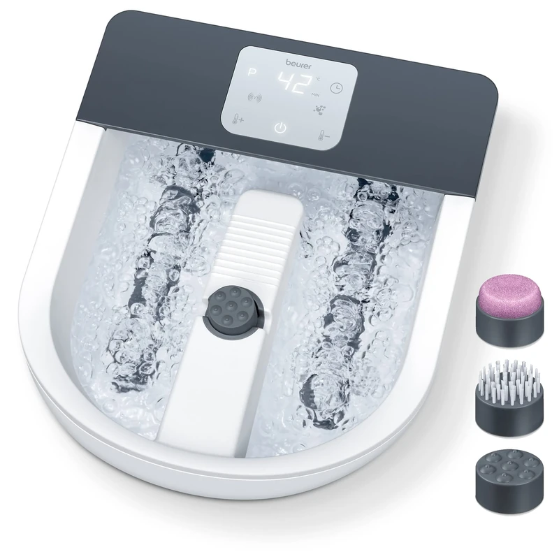Beurer FB60UK Foot Spa with Water Heater Footbath with Premium Touch Screen 3 Pedicure Attachments Powerful 8-Level Water Heater Relaxing Bubble and Vibration Massage - Image 1