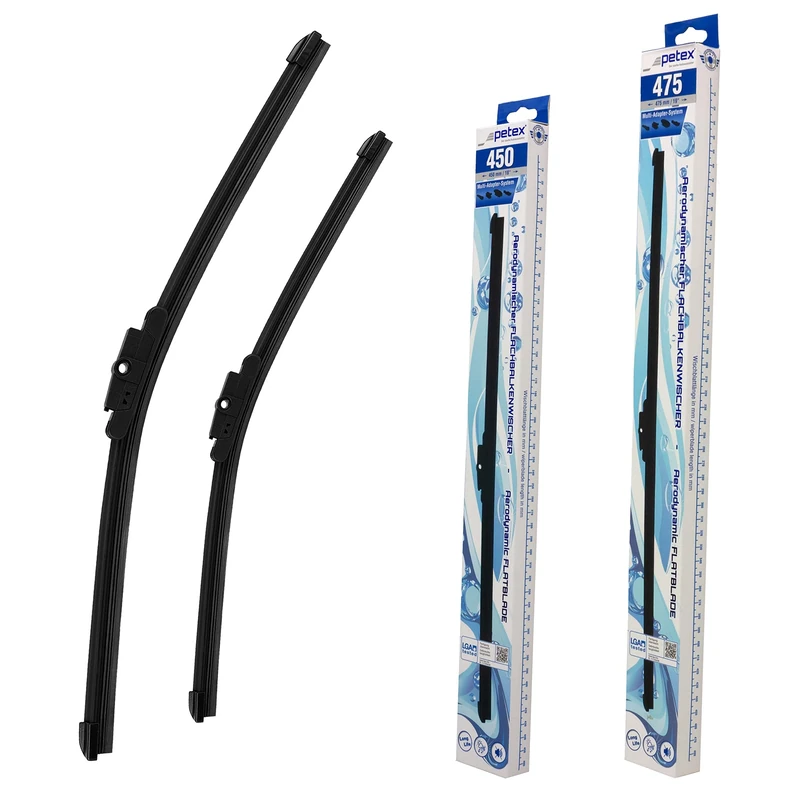 PETEX Windscreen Wipers Length 450 mm/475 mm - Front Windscreen Set