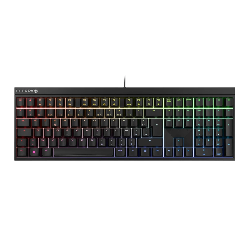 CHERRY MX 2.0S, Mechanical Gaming Keyboard with RGB Lighting, French Layout (AZERTY), Wired, Designed in Germany, MX RED Switches, Black
