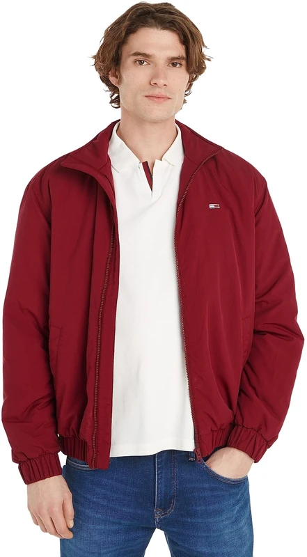 Tommy Jeans Men's Essential Padded Jacket for Transition Weather, Red (Rouge), XL