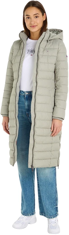 Tommy Jeans Women's Basic Down-Filled Coat Winter, Multicolor (Faded Willow), XXS